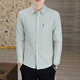 Seven Wolf (SW1960) Langarm Shirt Herren Spring Trendy Brand Slim Free Iron Casual Top 2025 Frühling und Herbst Neu gestreifte Hemdjacke 733 Gray M.