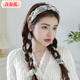 Spring flower hairpin hairband for women retro autumn and winter braided hairband with teeth anti-slip Internet celebrity new hair bundle feeling head cave hair accessory blue gray