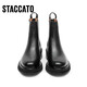 Staccato Новый зимний стиль в британском стиле Chelsea Boots Короткие ботинки толстые каблуки модные ботинки женские ботинки D9930DD3 Обсидиан Блэк (бархат) 38