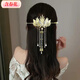 Light luxury angel wings combination hairpin with spring flowers, retro style tassel hairpin, Hansu daily hairpin, new sweet hair accessory H-cat eye wheat ear hairpin