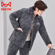 Catman (miiow) pyjamas hommes en automne et hiver à trois couches de corail épaissis en velours de coton en coton de coton de coton de coton de maison chaude style hiver C9902 Blue Men [Velvet de lait] l 3 couches x (125 Jin [Jin équivaut à 0,5 kg]) à trois couches épaisses