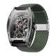 Pupan is suitable for Mark Huafei hollow mechanical watch strap for men's elastic nylon braided women's strap for men FW-6180 buckle nylon [dark] suitable for Mark Huafei watch strap [tools]