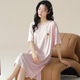 美筠带胸垫睡裙夏季莫代尔睡衣女夏天薄款简约短袖孕妇家居服夏 A11762【带胸垫】 2XL