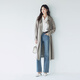 Evely [klassische Fortsetzung] Mint Mambo altmodische Struktur-Sensing-Doppelbrust-Long Windbreaker-Jacke für Frauen New Style Pearl Grey M 120-135jin [Jin ist 0,5 kg]