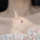 Micro-Gift Peach Blossom 18K Rose Gold Necklace Women's AU750 Peach Blossom Pendant as a Gift for Your Girlfriend Peach Blossom 18K Rose Gold + Necklace