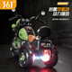 
361 degree children's electric motorcycle can be seated for people, baby gifts, men and women, driving can be remotely controlled toys with early education music Retro green丨Remote control version-strong dual drive/music