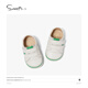 Snuffy baby step shoes newborn baby leather soft sole outing shoes cream white/green 20