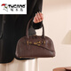 Woodpecker (Tucano) echtes Leder-Frauenbeutel-Tasche tragbarer Pendler Bowling-Tasche One-Shoulder Crossbody-Tasche, um Ihrer Frau und Ihrer Freundin Geburtstagsgeschenk brauner Schal + Geschenke zu geben
