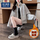 棉致外套春秋款女2025初春新款短款开衫外套显瘦百搭通勤 灰色[春秋-抗起球] 薄款 M [_建议120斤以下]