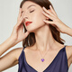 HEEKAIYI Heart of the Ocean Necklace for Women Amethyst Luxury Jewelry Chinese Valentine's Day Birthday Gift for Wife and Girlfriend Amethyst Heart of the Ocean Necklace