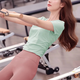 Shuangxiu Yoga Wear Top Women's New Style Beautiful Dopamine Professional Pilates Training Short Sleeve T-Shirt Sports Fitness Suit Green Top L 110-120