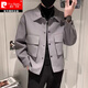 Pierre Cardin Ropa para hombres de alta gama 2025 NUEVA Spring and Autumn INS Camisa a cuadros Camisa de punto de punto Versátiles Versátiles Casuales Flaghship 878 más negro grueso