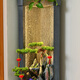 Hougu Decoration Home Rockery, Fish Pond, Waterfall and Flowing Water Ornaments Floor-to-ceiling Living Room Office Feng Shui Lucky Circular Water Curtain Wall Opening Gift Fresh and Elegant Green Plants