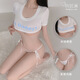 Ruolan sexy Unterwäsche sexy Seemann Uniform Ultra kurzdruck und undichte T-Shirt-Gurt-Unterwäsche Uniform Set 9738 Weißes Set One Size [kann 80-130jin tragen [Jin gleich 0,5 kg]]