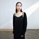 
THE SEA LIFE Ouhai Life Sweater Women's Texture Comfortable Natural and Versatile Casual Sweater B11151 Black Mage M