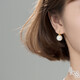 GUIG Dong Qing's same style earrings S925 silver pearl earrings high-end shell beads French earrings birthday gift for women high-end gold color 12mm