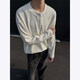 Nyingcleanfit Henry Neck Langarmed T-Shirt Herren 25 Frühlings- und Herbst-neue Textur Loose Inner Sweatshirt Basishemd aus weißem XL (120-140jin [Jin ist gleich 0,5 kg])