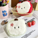 Reinajoy lindo dibujos animados verdes manzana plush billetera de monedas misceláneas paquete de almacenamiento keys paquete rojo auriculares bordados creativos paquete pequeño