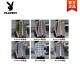 花花公子（PLAYBOY）格子休闲衬衫男士春秋季长袖衬衣韩式上衣服复古宽松夏季薄款外套 K12108灰色高质量 2XL 145-160斤