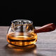 Fat Donglai's same style fair cup glass thickened wooden handle tea drain integrated tea set Gongdao divided teacup tea sea teapot side extra thick - wooden handle male cup + 304 tea drain 360ml