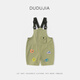 
Dudu family children's overalls summer trendy baby pants camping style boy shorts fashionable girls children's clothing military green 110