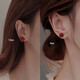 Core luxury red pearl earrings for women without pierced ears imitation pearl ear clips for women new high-end autumn and winter mosquito coil commemorative earrings 8mm ancora red ear clips for non-pierced ears