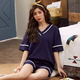 Hengyuanxiang Pyjamas weibliche fette Mädchen Sommer Baumwolle kurzärmelige V-Neck-Shorts Anzug plus Größe 240 Jin [Jin ist gleich 0,5 kg] Lose Heimkleidung 6x ZJ679 2xl [140-160 Jin [Jin gleich 0,5 kg]]