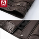Veste en cuir véritable en cuir de chèvre Lislave hommes et femmes veste de même style 2025 Spring Nouvelle tendance Haine Motorcycle Veste Sandalwood Brown L (Recommandé 95-120 Jin [Jin est égal à 0,5 kg]))