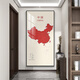 画之楼中国地图玄关装饰画入户门挂画客厅走廊过道办公室背景墙壁画挂画 中国梦X15052金色边框 200*100cm-推荐宽1.4米以上墙面