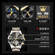 Olevs Swiss Certified Brand Watch Herren Multifunktional mechanische Uhr Vollautomatisch leuchtend wasserdichte Männer Watch Trendy Herren Uhr Olevs-6621 Stahlgürtel Schwarz