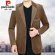 Pierre Cardin brand high-end spring and autumn cotton middle-aged and elderly men's thick corduroy casual suit corduroy middle-aged dad's suit pure cotton camel S 165 (100 Jin Jin is equal to 0.5 kg - 125 Jin Jin is equal to 0.5 kg)