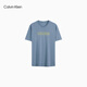 Calvin KleinJeans25春夏新款男士休闲潮流ck字母印花净色纯棉短袖T恤4RB854G CFF-星蓝 M