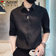 Specht (Tucano) Shirt Herren Frühling und Sommer dünne Fünf-Punkte-Hülle Casual Shirt Herren koreanischer Stil Trendy Jacke Herren Schwarz XL