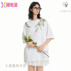 Ximuyao Harsh y cruel American Alphabet Plant Flower Camiseta redonda de manga corta para hombres y mujeres Summer S1048# Black M