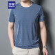 Romon kurzärmeligte T-Shirt für Männer im Sommer loser lässtes Eisbasis Hemd Schnell trockene Kleidung Dad Outfit Yk03 Grey Blue XL