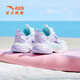 ANTA Children's Sandals, Girls' Shoes, 2025 Summer New Knob Buckle Breathable Frame Shoes, Baotou Beach Shoes Anta White/Light Mist Purple/Mint Blue-1 33