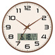 Made in Tokyo, Wood Language Series Perpetual Calendar Clock Wall Clock Living Room 2025 New Electronic 35cm Mocha Brown