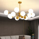 Grand View Garden Wohnzimmer Kronleuchter moderne einfache leichte luxuriöse Schlafzimmer Esszimmer Lampe Full Kupfer American Magic Bean Molekül Nordisches Wohnzimmer Hauptlicht 9902-15 Kopf-drei Farben 75W-Vollfrequenz-Spektrum