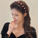 BARY REEF high-end red headband for women, autumn and winter high-ceiling headband, special face-washing headband, hairpin, hairpin, burgundy crystal wavy headband