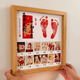 Baby dragon's one-year-old hand and foot print photo souvenir photo frame 100 days of baby footprints and full moon ceremony walnut color - one year old - horizontal version 33x33cm