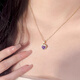 Kechu Amethyst Ocean Heart Necklace for Women Light Luxury Niche Clavicle Chain High-end Love Sweater Chain for Women Main Image
