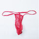 Chixia Herren transparent sexy Unterwäsche, atmungsaktive sexy Hose, sexy ohne Spuren, T-Store voll transparent, schwarz + rot + Leopardendruck 3 Teile, One Size 110-170