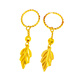 Tanhai Golden Branch Jade Pendientes de hojas Pendientes de aleación Pendientes de hojas Imitación de oro Los pendientes retro largos no se desvanecen durante mucho tiempo 719#
