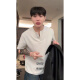 Katuchi American Waffle Henry Neck Schwergewicht Kurzarm T-Shirt Herren Sommer Lose trendy Fünf-Punkte-Halbarm-High Street T-Shirt Grau XL