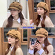 
Qisi charming (QIANZIJIAOMEI) spring and autumn style retro British style forward hat versatile painter hat long iron mark front and back two wear wool bud hat women black uniform size
