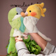 Youyu funny interactive comfort bird hand doll toy doll glove doll ventriloqu funny parrot plush toy doll white body green head-monk