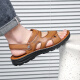 Huili Sandals Herren Fußschuhe vielseitige Männerschuhe Strandschuhe atmungsaktive Hausschuhe WSL (WZ) -1390 Gelbbraun 40 40