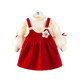 Children's clothing girls suit spring and autumn dress one-year-old baby girl princess dress dress children autumn and winter two-piece set red l plus velvet cm 100