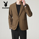 Playboy (PLAYBOY) non-iron shoulder pad small suit men's jacket spring and autumn Korean style loose business style casual suit top black M