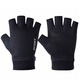 Buckskin gloves, outdoor cycling gloves, autumn and winter half-finger motorcycle motorcycle warm men's touch screen exposed finger, exposed two fingers black